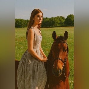 NWOT Moon river Plaid Tie Strap Sundress